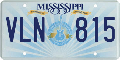 MS license plate VLN815