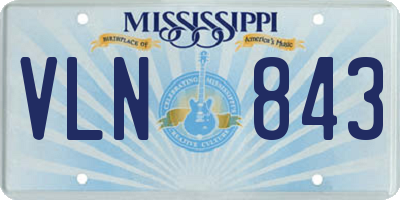 MS license plate VLN843