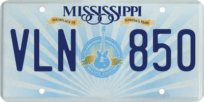 MS license plate VLN850