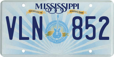 MS license plate VLN852