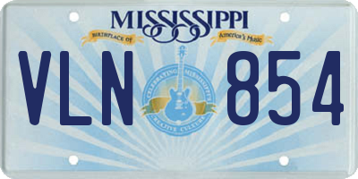 MS license plate VLN854