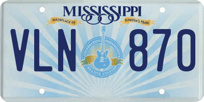MS license plate VLN870