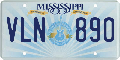 MS license plate VLN890
