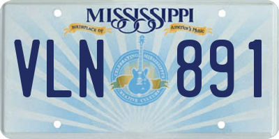 MS license plate VLN891