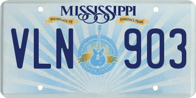 MS license plate VLN903
