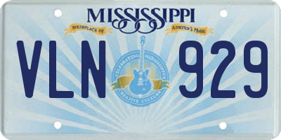 MS license plate VLN929