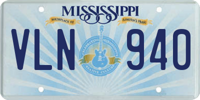 MS license plate VLN940