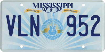 MS license plate VLN952