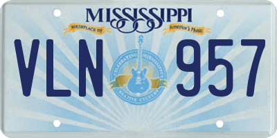 MS license plate VLN957