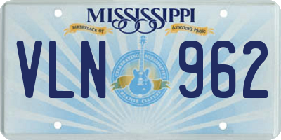 MS license plate VLN962