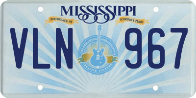 MS license plate VLN967