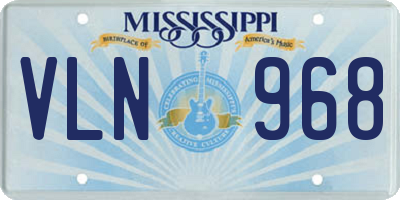 MS license plate VLN968