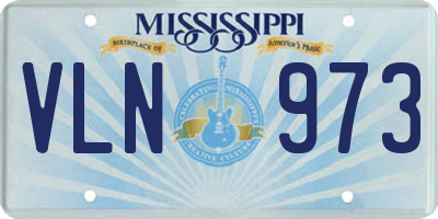 MS license plate VLN973