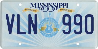 MS license plate VLN990