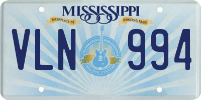 MS license plate VLN994