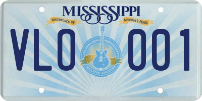 MS license plate VLO001