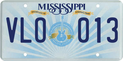 MS license plate VLO013