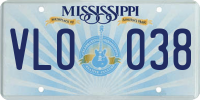 MS license plate VLO038