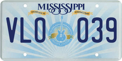MS license plate VLO039
