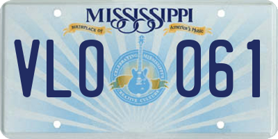 MS license plate VLO061