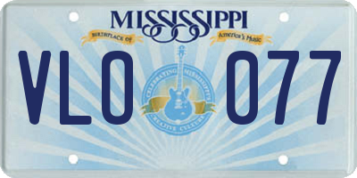 MS license plate VLO077