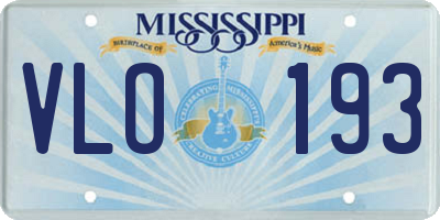 MS license plate VLO193