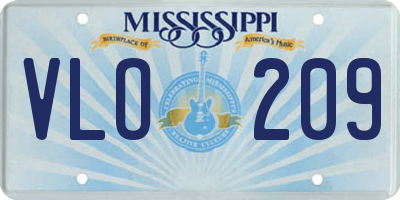 MS license plate VLO209