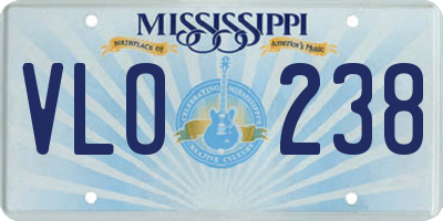 MS license plate VLO238