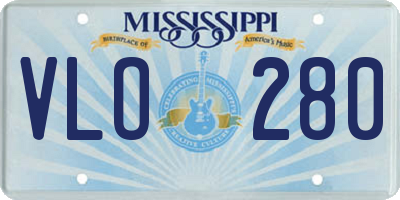 MS license plate VLO280
