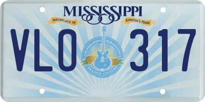 MS license plate VLO317