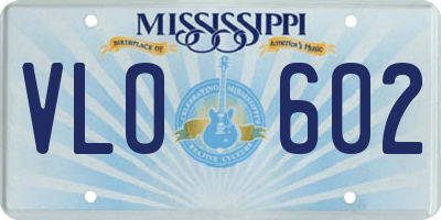 MS license plate VLO602