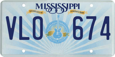 MS license plate VLO674