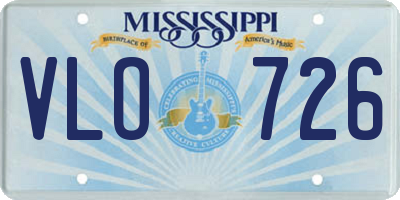 MS license plate VLO726