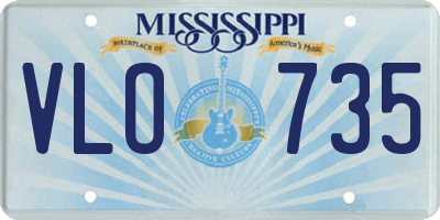 MS license plate VLO735