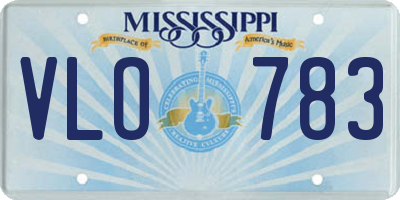 MS license plate VLO783