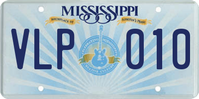 MS license plate VLP010