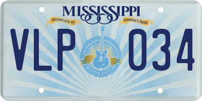 MS license plate VLP034
