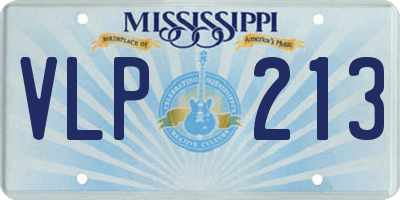 MS license plate VLP213