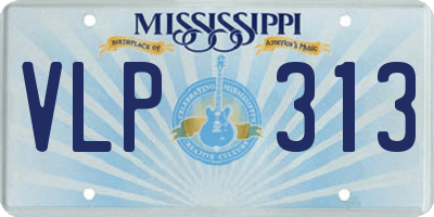 MS license plate VLP313