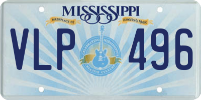 MS license plate VLP496
