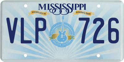 MS license plate VLP726