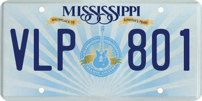 MS license plate VLP801