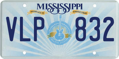 MS license plate VLP832