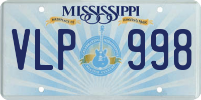 MS license plate VLP998