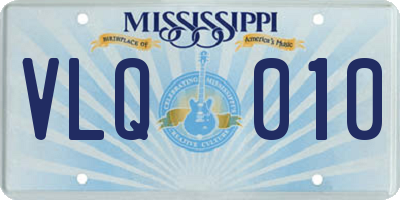 MS license plate VLQ010