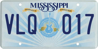 MS license plate VLQ017