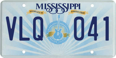 MS license plate VLQ041