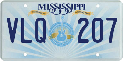MS license plate VLQ207