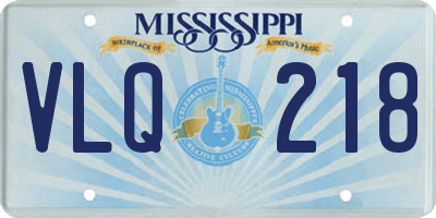 MS license plate VLQ218