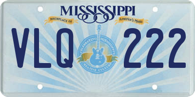 MS license plate VLQ222